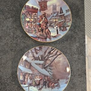 Vintage Winter Scene Decorative Plates
